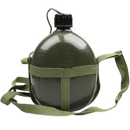 Cantimplora 1 litro aluminio con correas verde